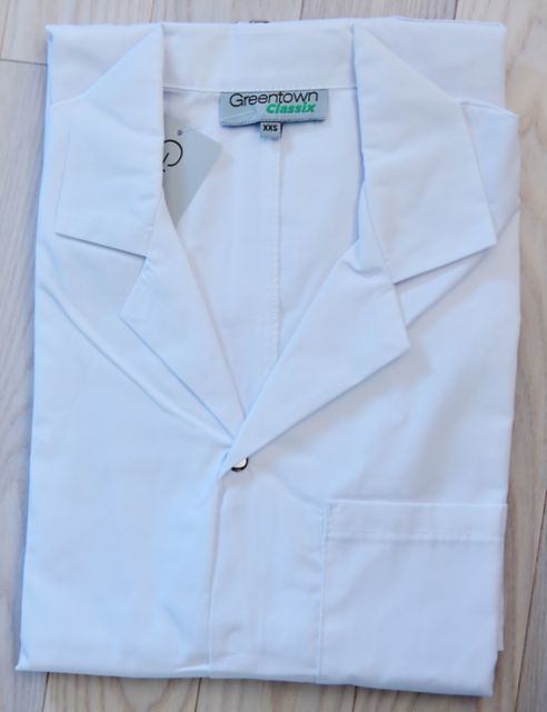 SNAP FRONT WHITE LAB COAT XXS